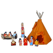 houten indianen set met Tipi