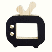 Houten mini televisie zwart | decoratie